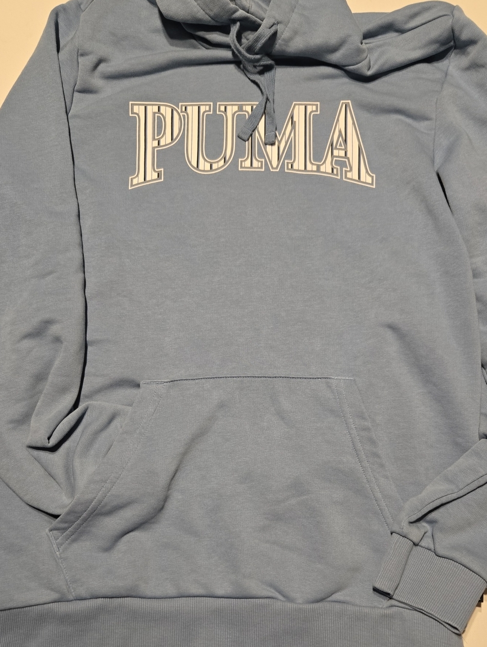 Puma Sky Blue Logo Pullover Hoodie